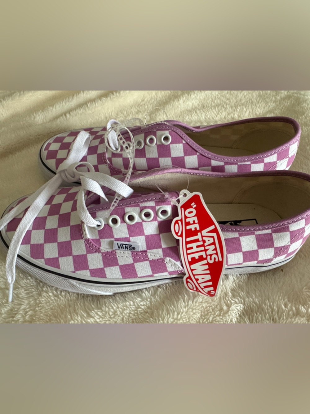 Vans Lavender & White Checkerboard Low-Top Sneakers